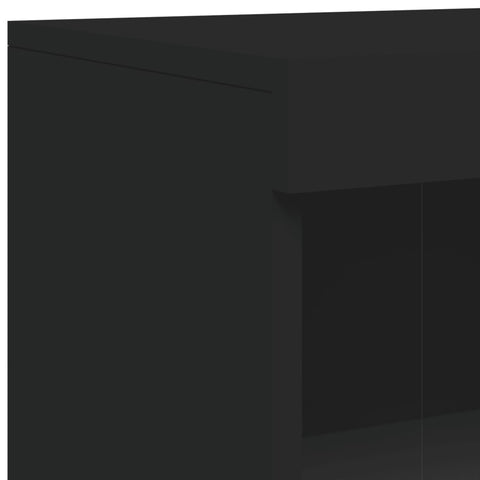 Sideboard mit LED-Leuchten Schwarz 181,5x37x100 cm