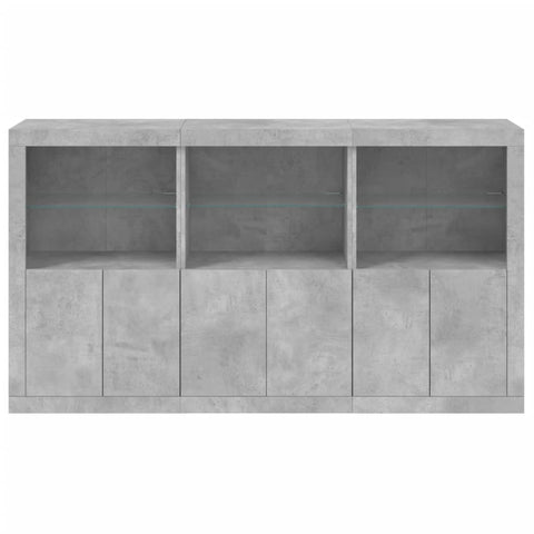 Sideboard mit LED-Leuchten Betongrau 181,5x37x100 cm