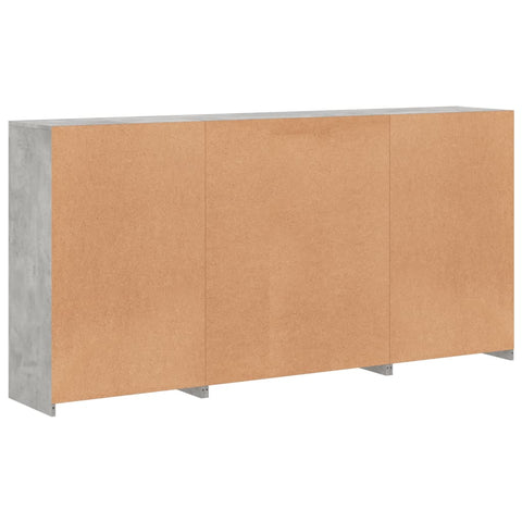 Sideboard mit LED-Leuchten Betongrau 202x37x100 cm