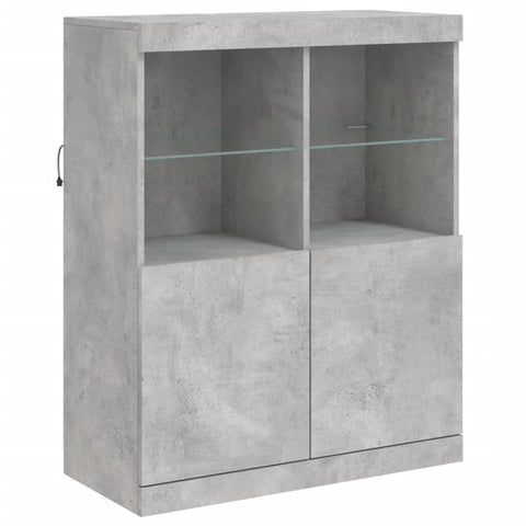 Sideboard mit LED-Leuchten Betongrau 202x37x100 cm