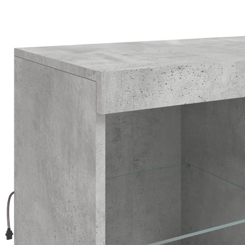 Sideboard mit LED-Leuchten Betongrau 202x37x100 cm