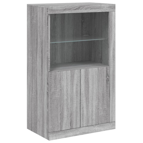 Sideboard mit LED-Leuchten Grau Sonoma 202x37x100 cm