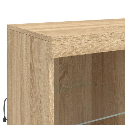 Sideboard mit LED-Leuchten Sonoma-Eiche 283x37x100 cm