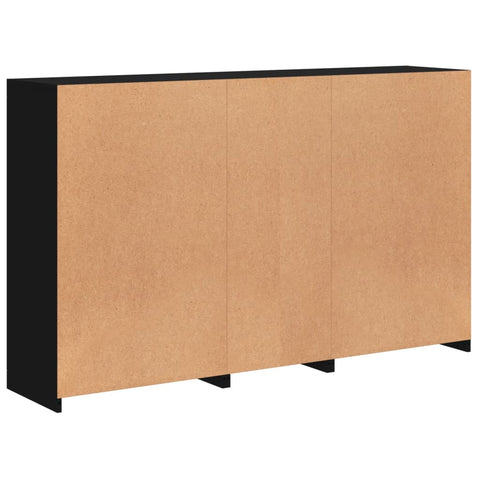 vidaXL Sideboard mit LED-Leuchten Schwarz 162x37x100 cm