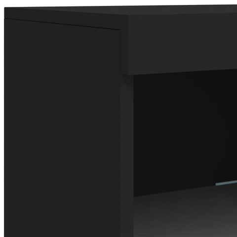 vidaXL Sideboard mit LED-Leuchten Schwarz 162x37x100 cm