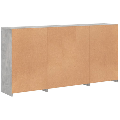 Sideboard mit LED-Leuchten Betongrau 202x37x100 cm