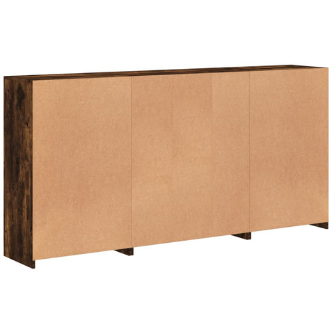 vidaXL Sideboard mit LED-Leuchten Räuchereiche 202x37x100 cm