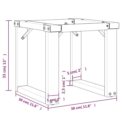 vidaXL Couchtischbeine O-Gestell 30x30x33 cm Gusseisen