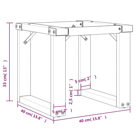 vidaXL Couchtischbeine O-Gestell 40x40x33 cm Gusseisen