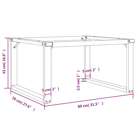 vidaXL Couchtischbeine O-Gestell 80x70x43 cm Gusseisen