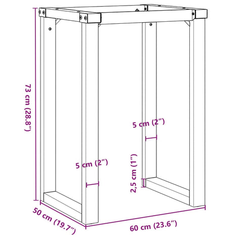 Esstisch-Gestell in O-Form 60x50x73 cm Gusseisen