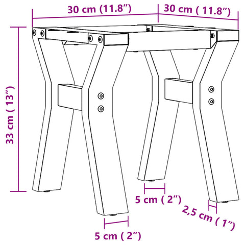 vidaXL Couchtisch-Gestell Y-Form 30x30x33 cm Gusseisen