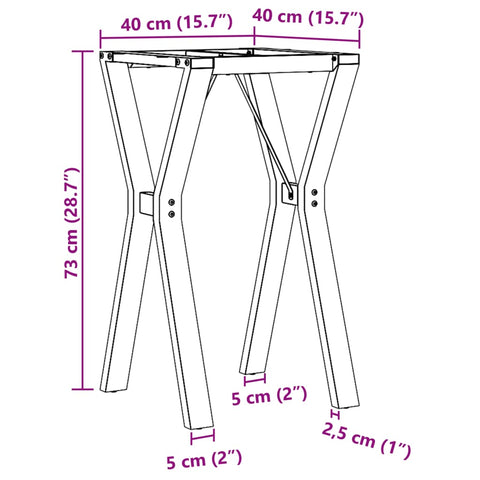 Esstisch-Gestell in Y-Form 40x40x73 cm Gusseisen