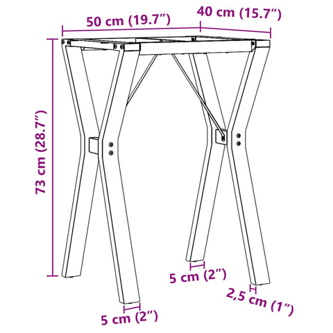 Esstisch-Gestell in Y-Form 50x40x73 cm Gusseisen