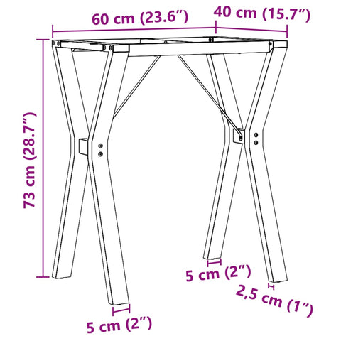 Esstisch-Gestell in Y-Form 60x40x73 cm Gusseisen