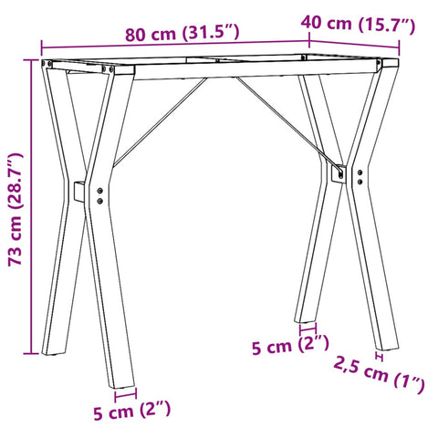 Esstisch-Gestell in Y-Form 80x40x73 cm Gusseisen