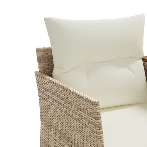 vidaXL Gartensofa 2-Sitzer mit Hockern Beige Poly Rattan