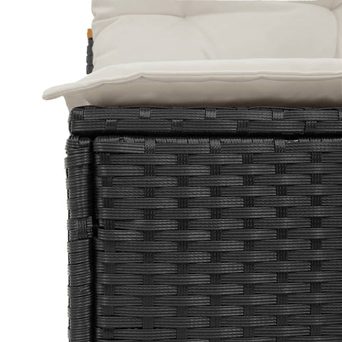 Gartensofas ohne Armlehnen mit Kissen 2 Stk Schwarz Poly Rattan