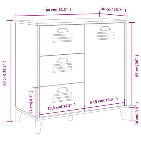 Sideboard VIKEN Anthrazit 80x40x80 cm Holzwerkstoff