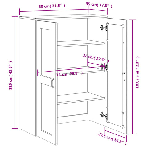 vidaXL Aufsatz für Highboard VIKEN Schwarz Holzwerkstoff