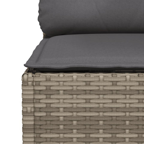 vidaXL Garten-Ecksofa mit Kissen Grau Poly Rattan