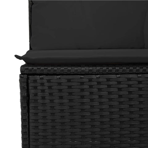 vidaXL Gartensofa mit Kissen 2-Sitzer Schwarz Poly Rattan