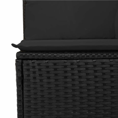 vidaXL Gartensofa mit Kissen 4-Sitzer Schwarz Poly Rattan