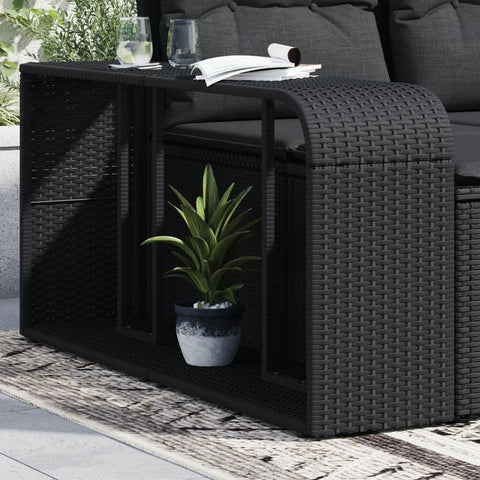 hocami - Outdoor-Regale 2 Stk. Schwarz Poly Rattan - outdoor-regale-2-stk-schwarz-poly-rattan - 