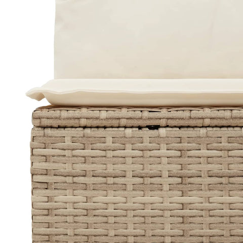 vidaXL Garten-Ecksofa mit Kissen Beige Poly Rattan