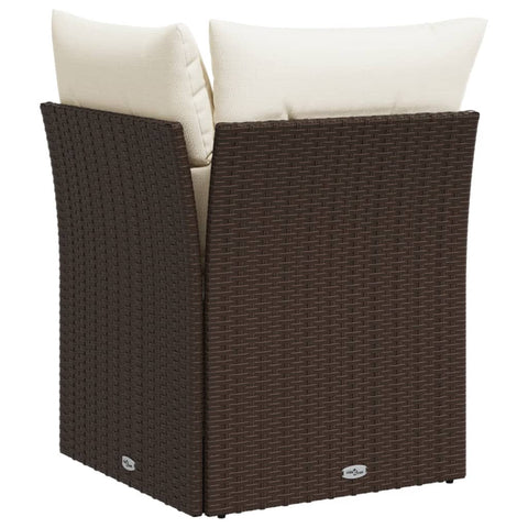 vidaXL Garten-Ecksofa mit Kissen Braun Poly Rattan