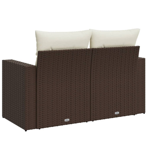 vidaXL Gartensofa mit Kissen 2-Sitzer Braun Poly Rattan