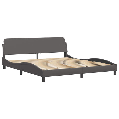 vidaXL Bett mit Matratze Grau 180x200 cm Kunstleder