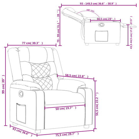 vidaXL Relaxsessel Schwarz Stoff