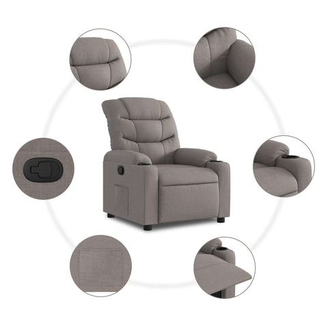 vidaXL Relaxsessel Taupe Stoff