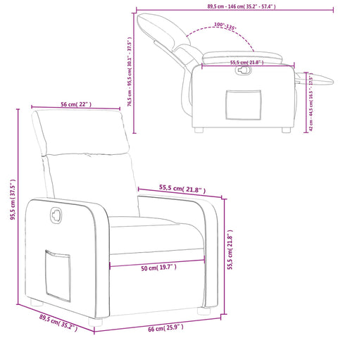 vidaXL Relaxsessel Taupe Stoff