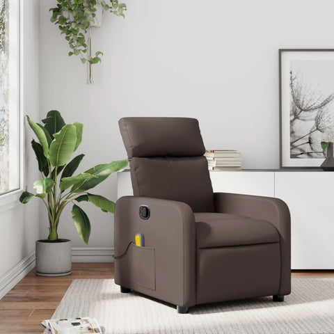 vidaXL Massagesessel Braun Kunstleder