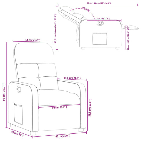 vidaXL Relaxsessel Taupe Stoff