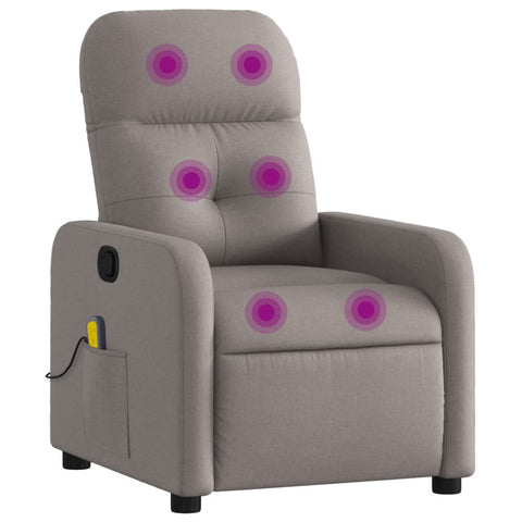 vidaXL Massagesessel Taupe Stoff