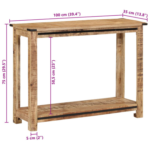 vidaXL Konsolentisch 100x35x75 cm Massivholz Mango