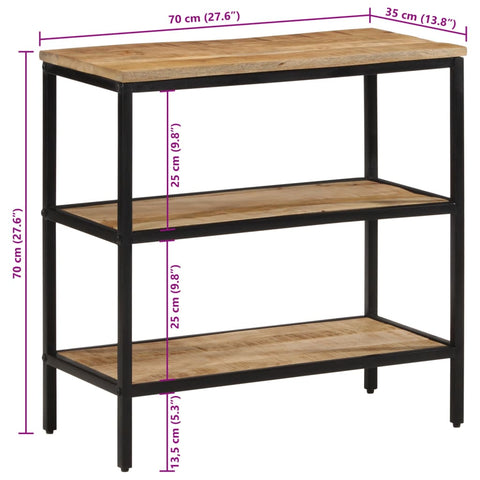 vidaXL Konsolentisch 70x35x70 cm Raues Massivholz Mango