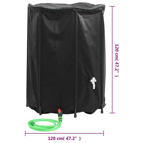 vidaXL Wassertank mit Wasserhahn Faltbar 1350 L PVC