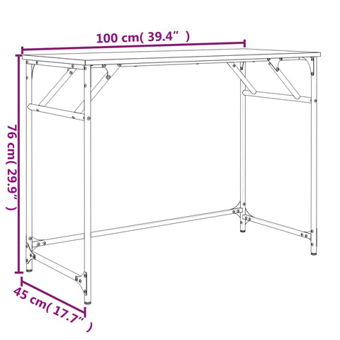 vidaXL Schreibtisch Schwarz 100x45x76 cm Holzwerkstoff und Stahl