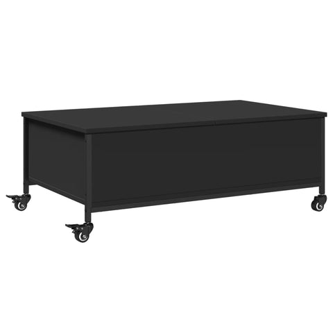 vidaXL Couchtisch mit Rollen Schwarz 91x55x34 cm Holzwerkstoff