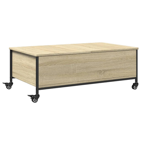 vidaXL Couchtisch mit Rollen Sonoma-Eiche 91x55x34 cm Holzwerkstoff