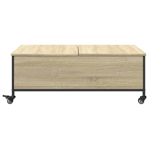 vidaXL Couchtisch mit Rollen Sonoma-Eiche 91x55x34 cm Holzwerkstoff