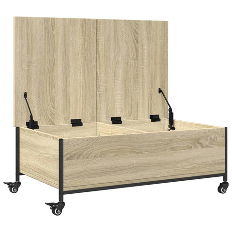 vidaXL Couchtisch mit Rollen Sonoma-Eiche 91x55x34 cm Holzwerkstoff