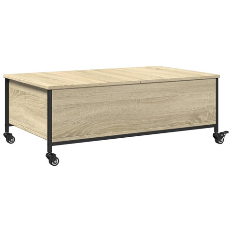 vidaXL Couchtisch mit Rollen Sonoma-Eiche 91x55x34 cm Holzwerkstoff