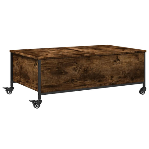 vidaXL Couchtisch mit Rollen Räuchereiche 91x55x34 cm Holzwerkstoff