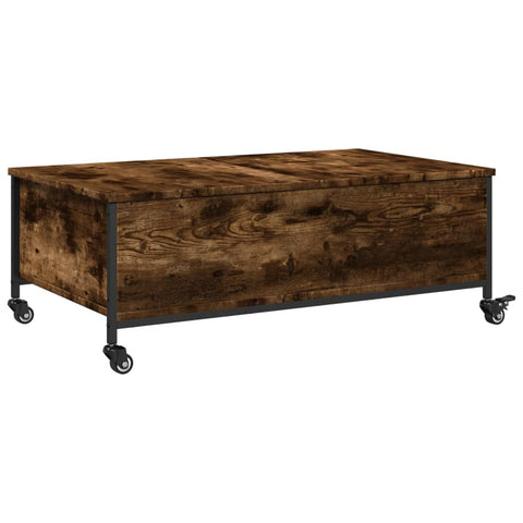 vidaXL Couchtisch mit Rollen Räuchereiche 91x55x34 cm Holzwerkstoff