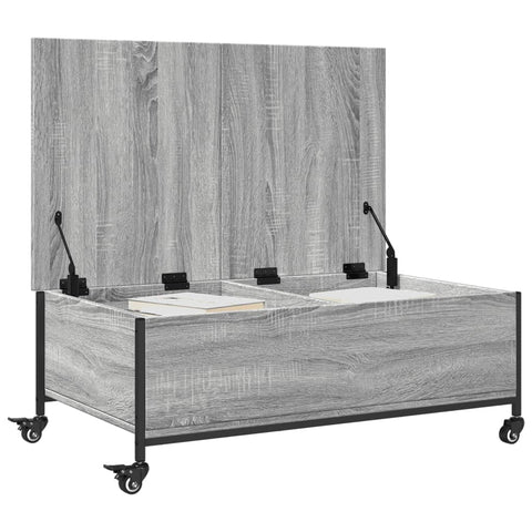 vidaXL Couchtisch mit Rollen Grau Sonoma 91x55x34 cm Holzwerkstoff